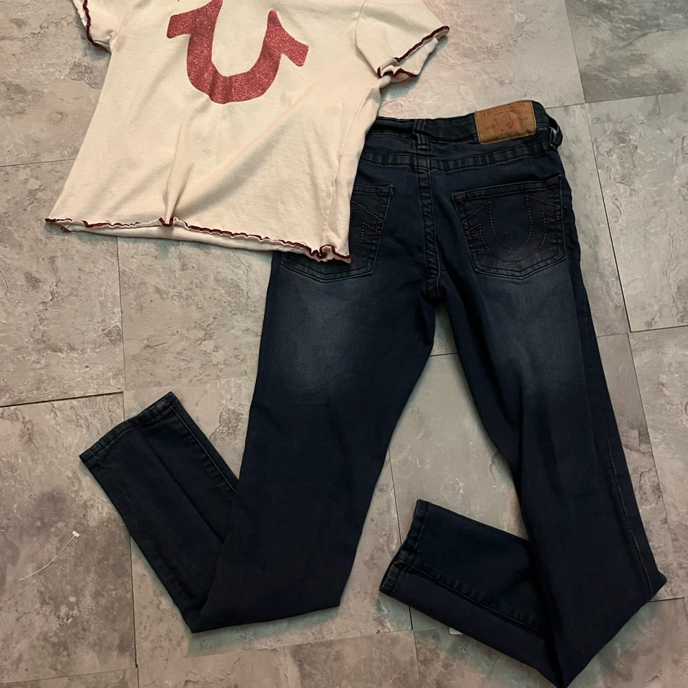 True Religion Dark Blue Straight Leg Jeans
